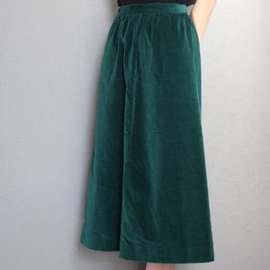 ILGWU Green Velvet Midi Skirt